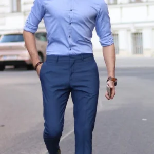 Men's Light Blue Shirt and Dark Blue